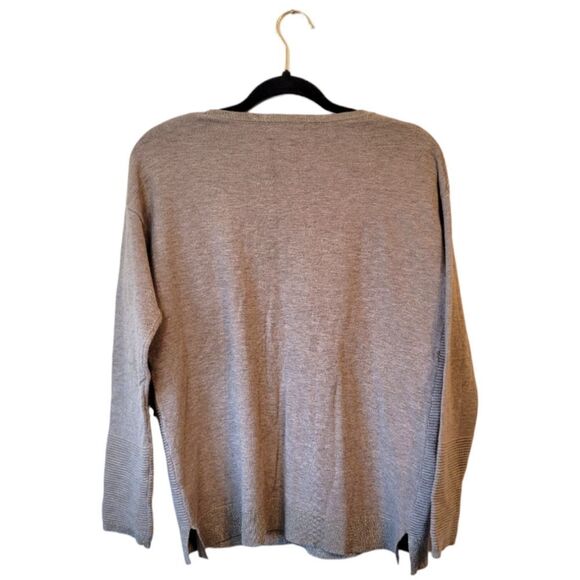 Renuar Light Brown Ribbed Crewneck Sweater Size M - Picture 3 of 8